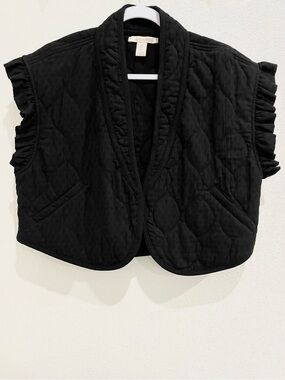Sasso + Smyth Quilted Cottage Sleeveless Jacket Boho Vintage Inspired